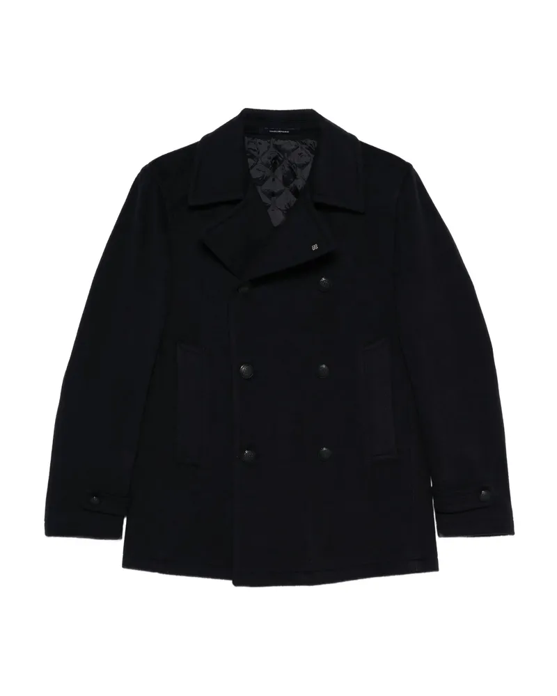 Tagliatore Double-breasted Wool Coat Blue