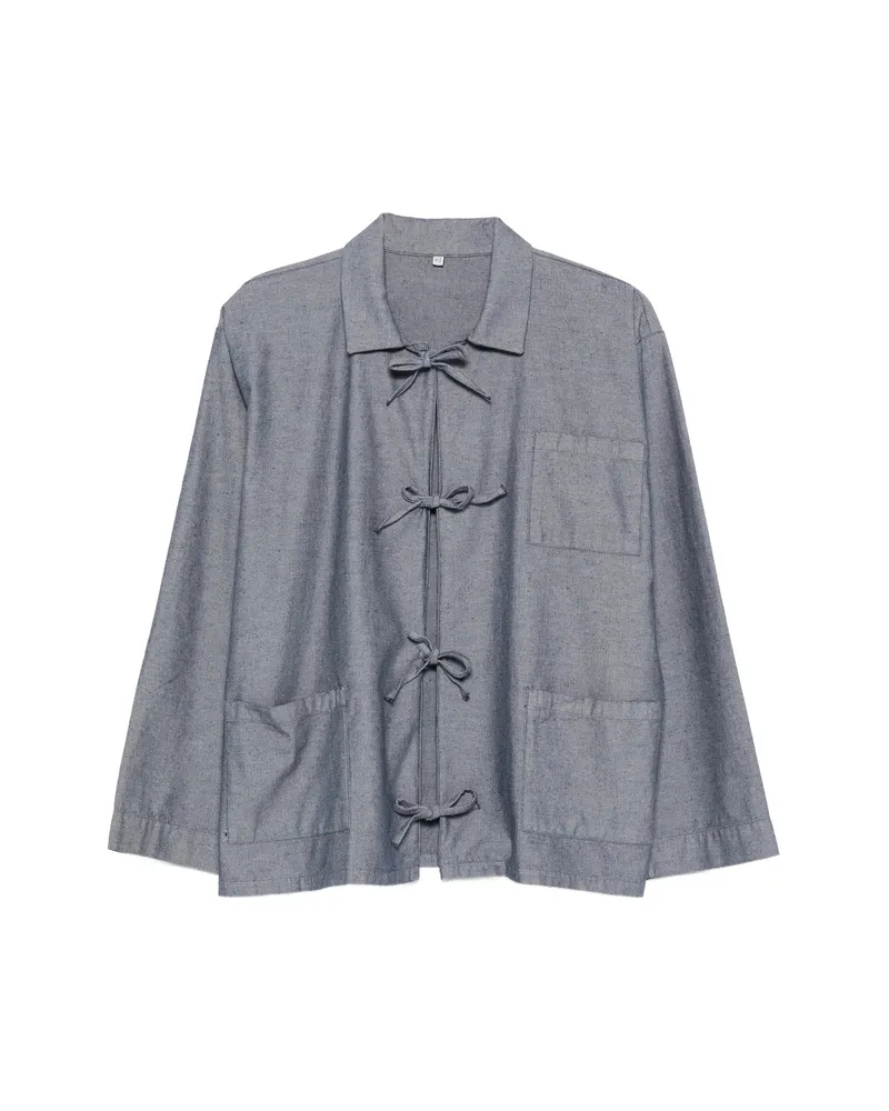 Baserange Liber Bow-fastening Shirt Blue