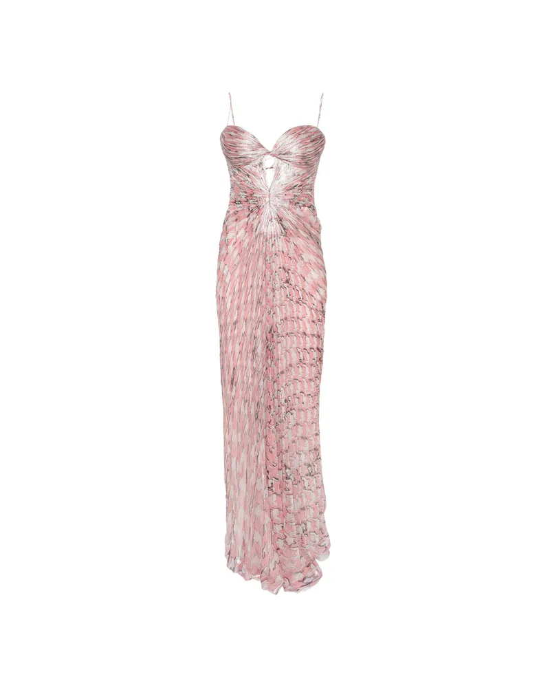 Maria Lucia Hohan Plissé-effect Cutout Maxi Dress Pink