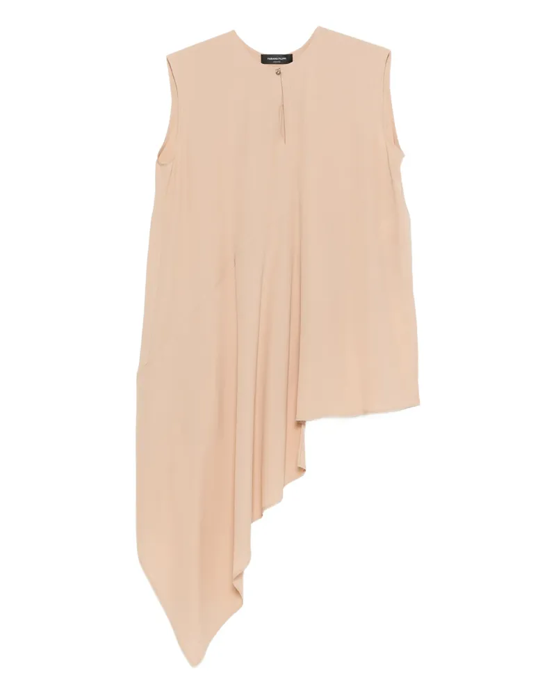 Fabiana Filippi Asymmetric Sleeveless Blouse Neutrals
