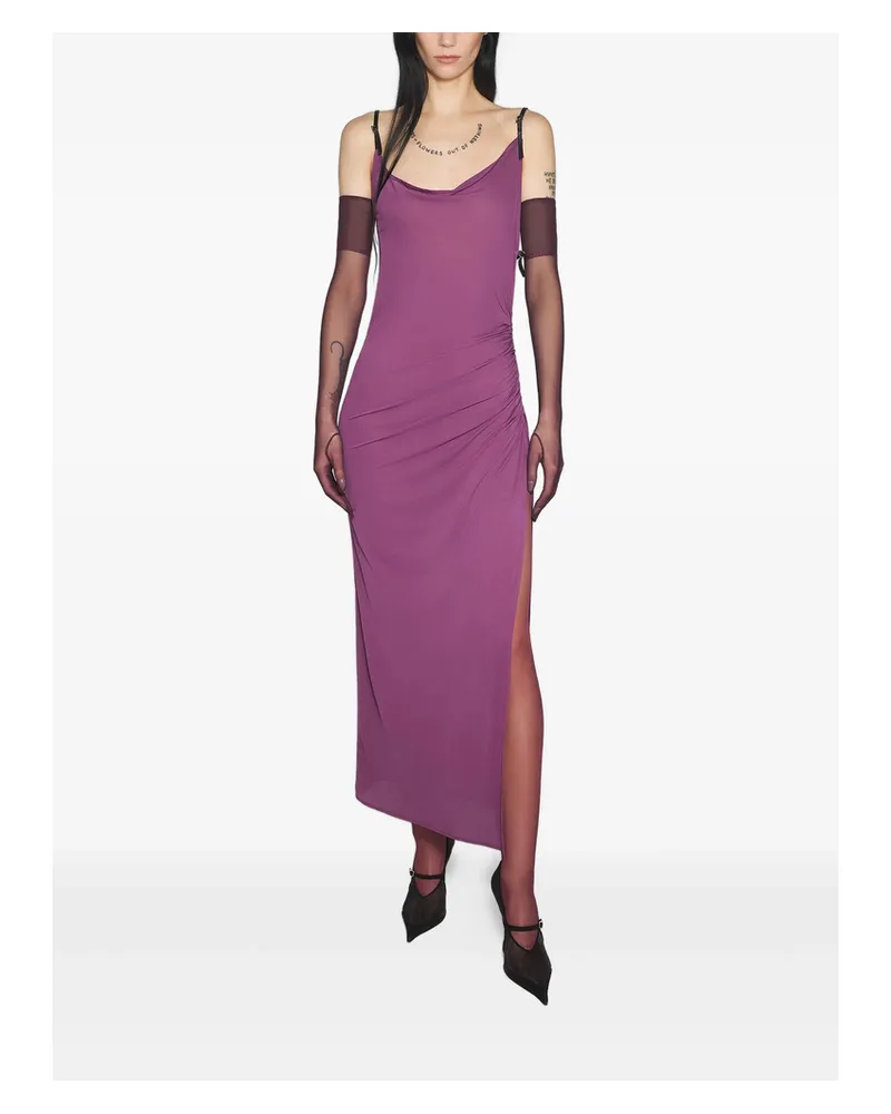 Thierry Mugler Side-split Midi Dress Purple