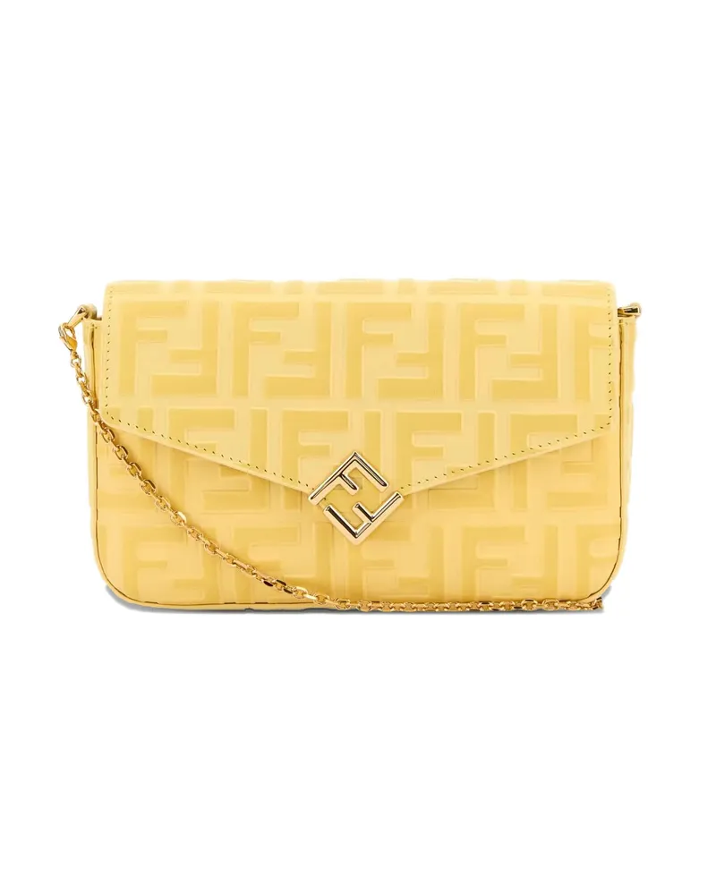 Fendi FF Diamonds Logo-embellished Wallet Yellow