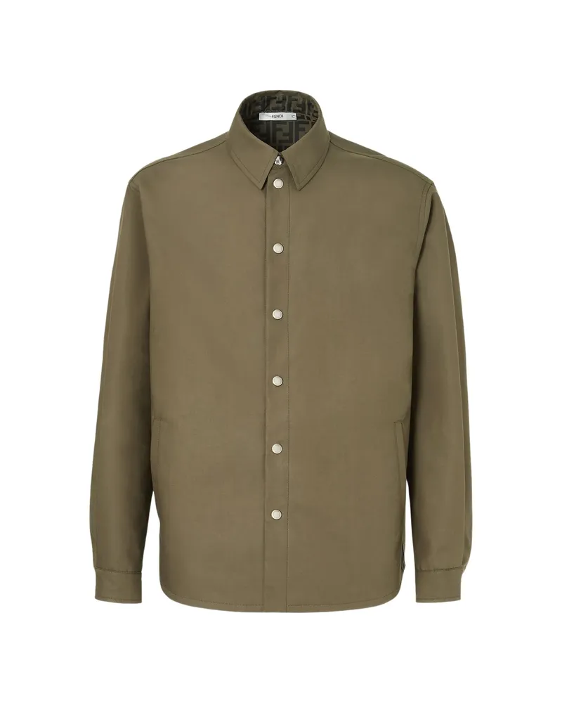 Fendi FF Motif Press-stud Shirt Green