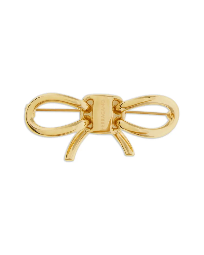 Ferragamo Vara Bow Broach Gold
