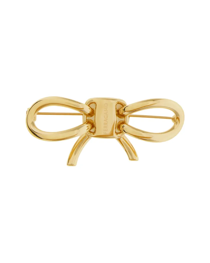 Ferragamo Vara Bow Broach Gold