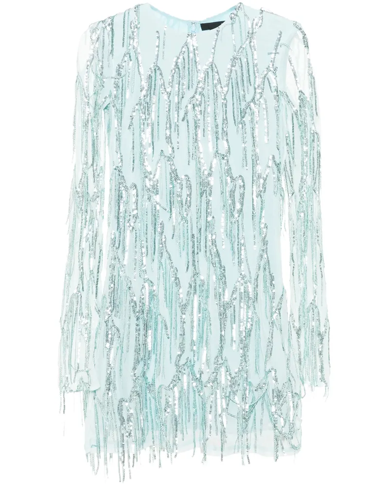 ROTATE Birger Christensen Long Sleeve Mini Dress Blue
