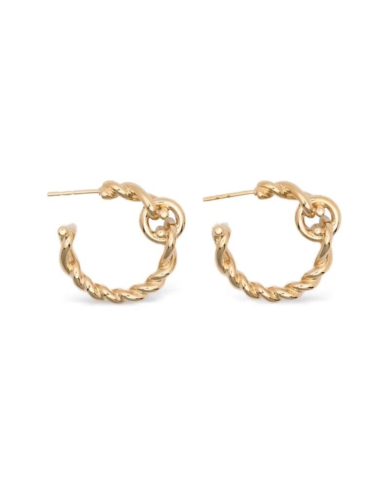 Ferragamo Twisted Chain Gancini Hoop Earrings (S Gold