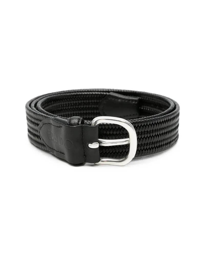 ERALDO Woven-design Buckle-fastening Belt Black