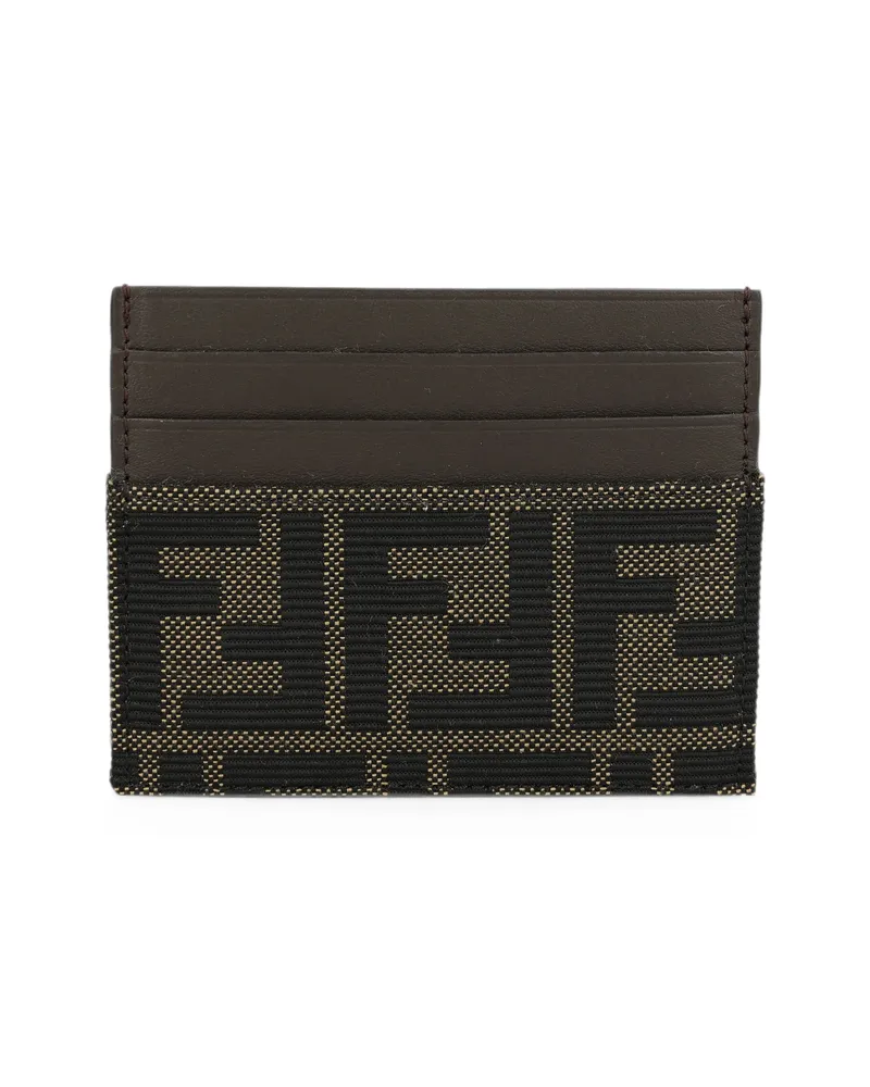 Fendi FF Jacquard Card Holder Brown