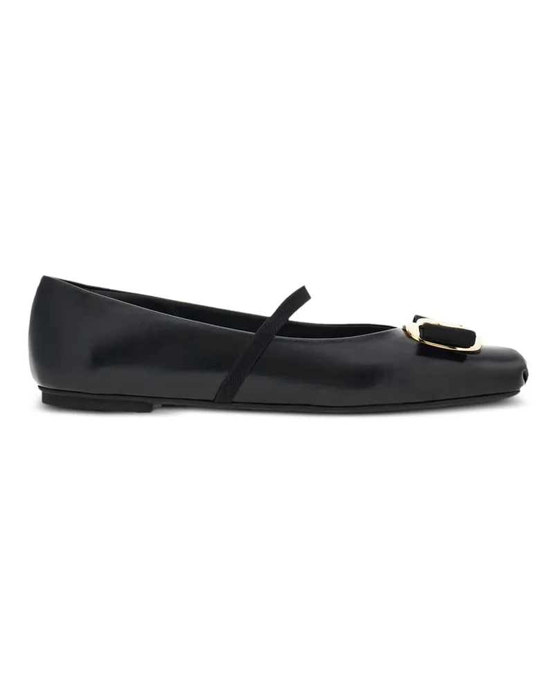 Ferragamo New Vara Flat Ballerina Shoes Black