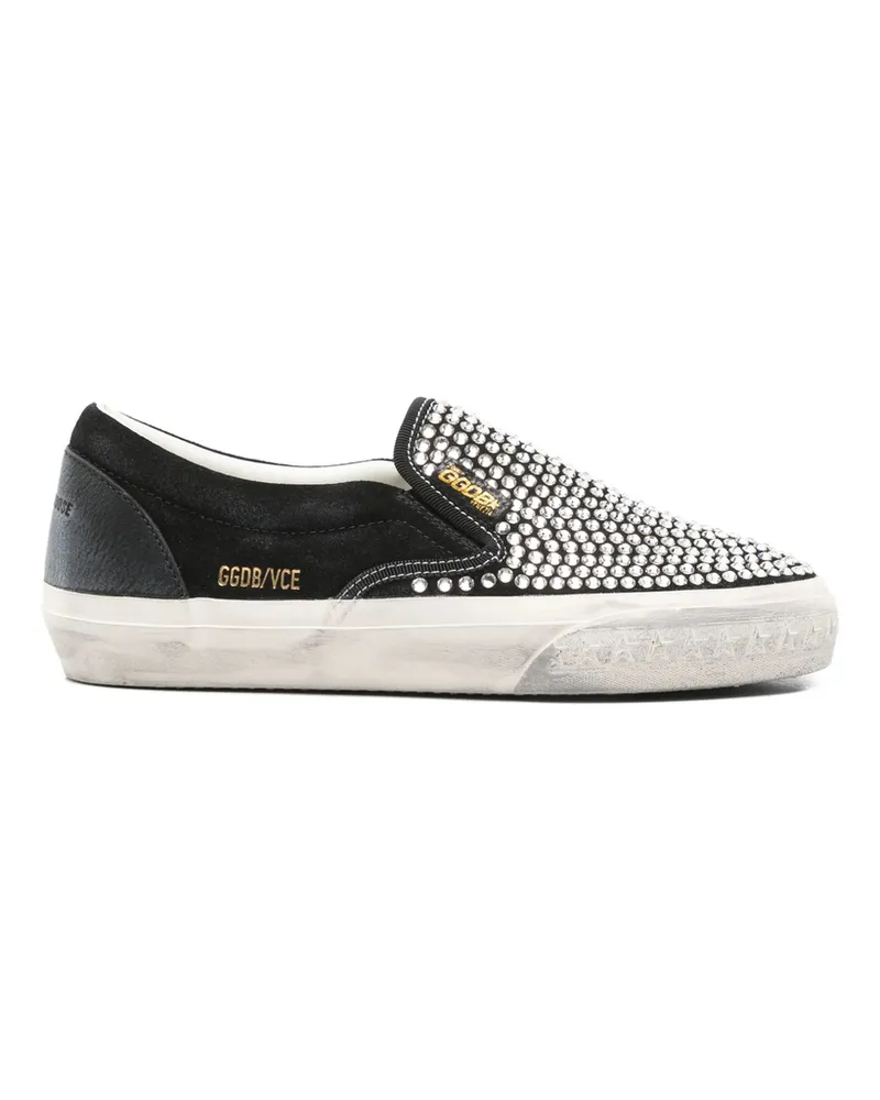 Golden Goose VCE Crystal-embellished Slip-on Sneakers Black