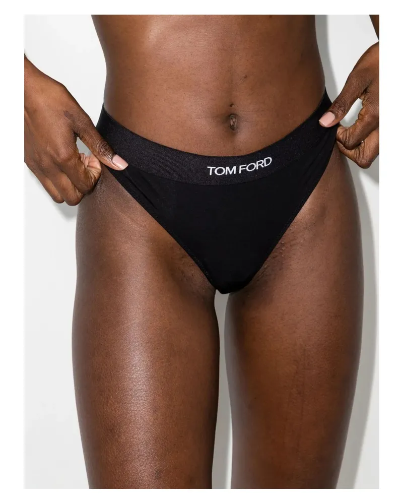 Tom Ford Logo-waistband Thong Black