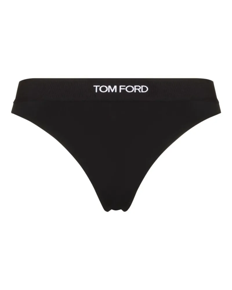 Tom Ford Logo-waistband Thong Black