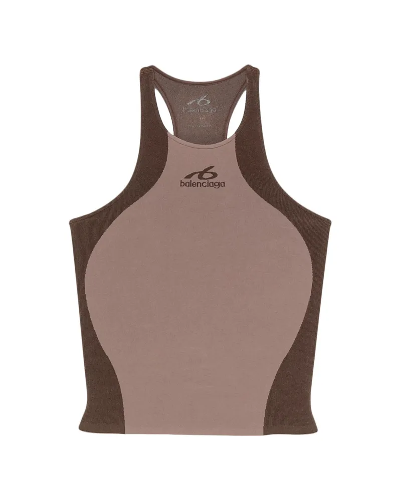 Balenciaga Logo-print Tank Top Brown
