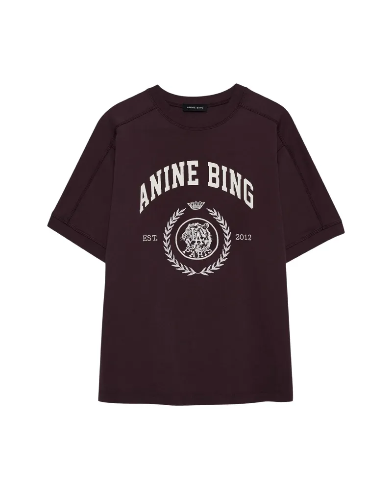 Anine Bing Jaylin Logo-print Crew-neck T-shirt Red