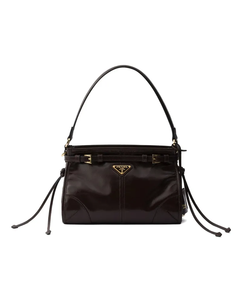 Prada Bonnie Small Leather Handbag Brown