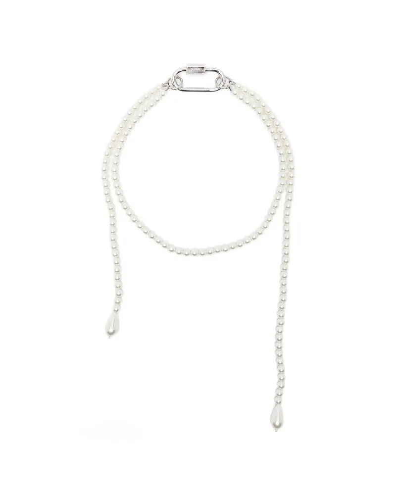 Simone Rocha Faux-pearl Drop Necklace Silver