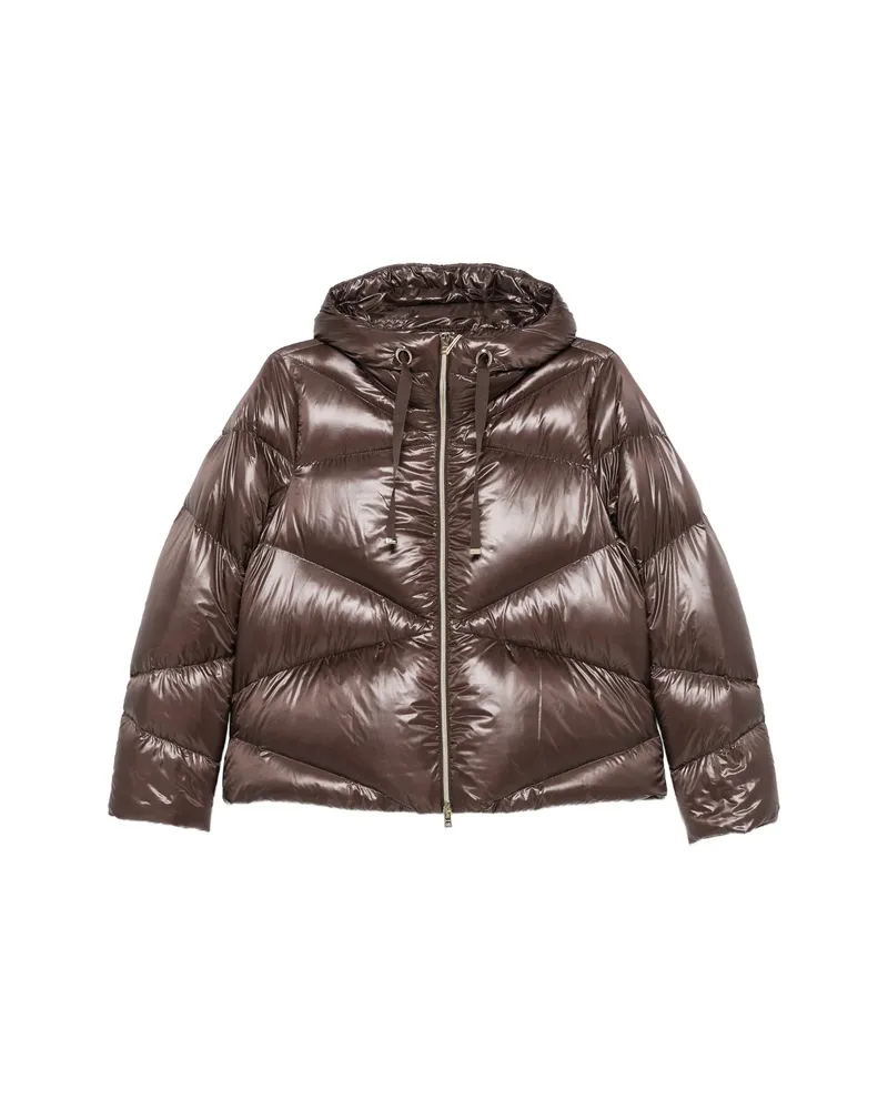 Herno Quilted Hooded Jacket Brown