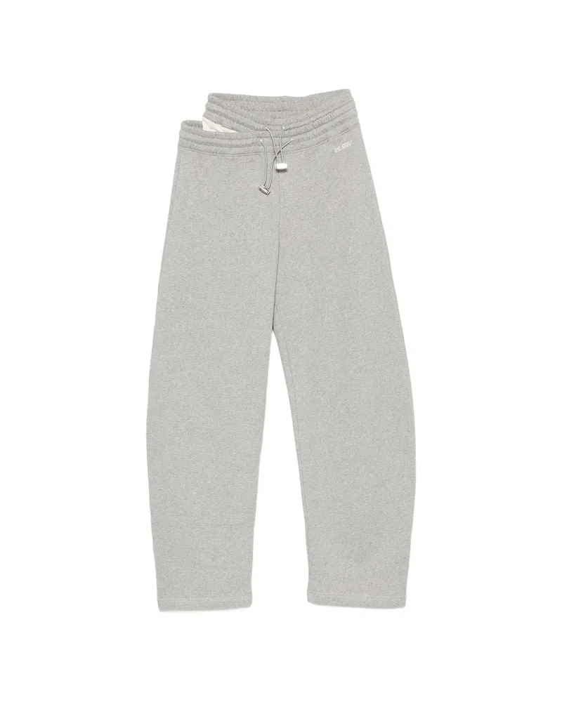 ATTICO Layered-waistband Drawstring Track Pants Grey