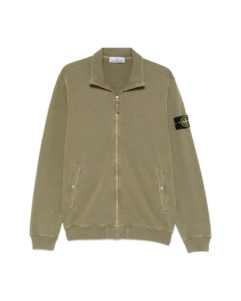 Stone Island Zip Pocket Sweatshirt Green