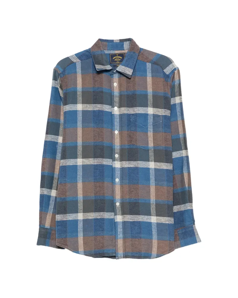 Portuguese Flannel Check-pattern Flannel Shirt Blue