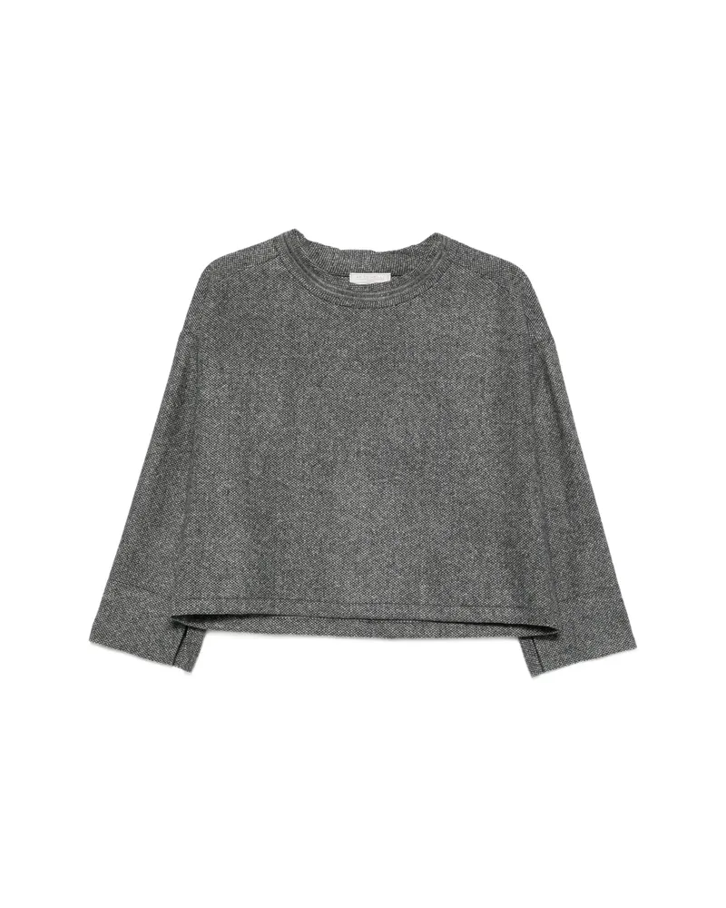 Antonelli Firenze Bead-embellished Melange-effect Sweater Grey