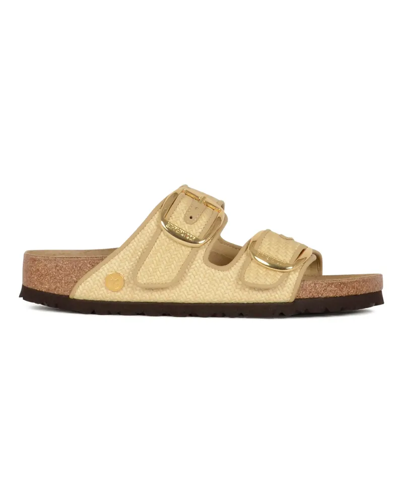 Birkenstock Arizona Big Buckle Raffia Sandals Gold