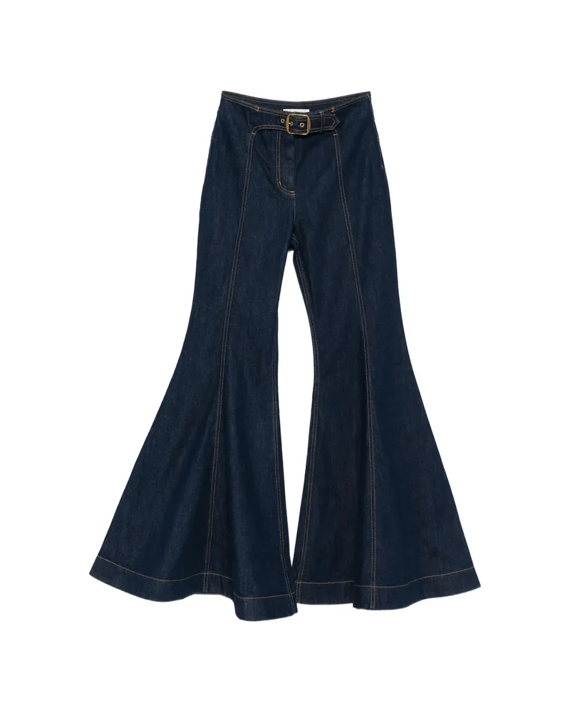 Zimmermann Luna Belt-detail Jeans Blue