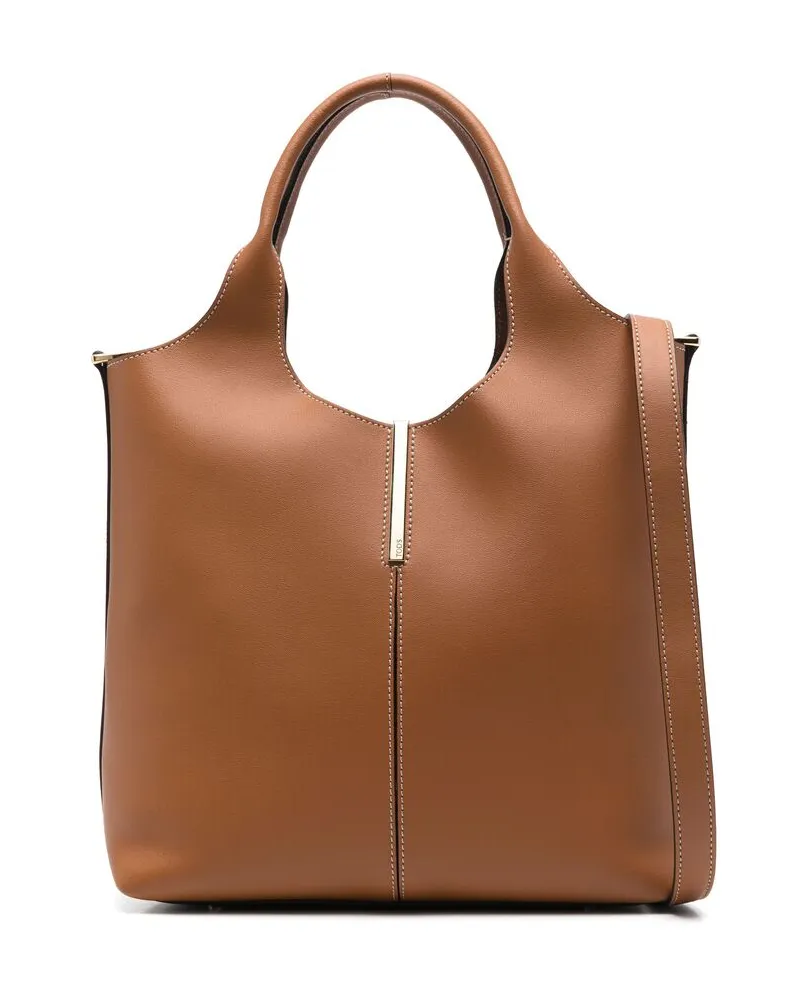 TOD'S Leather Tote Bag Brown