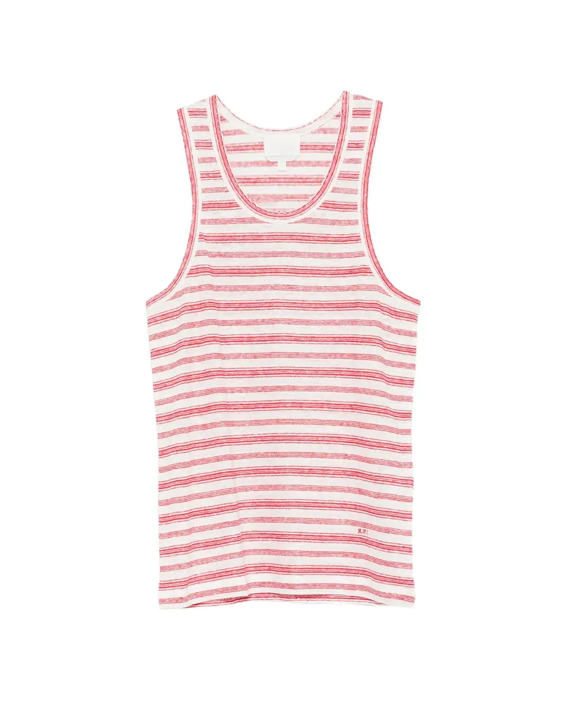 A.P.C. A. p.c. Striped Tank Top Red