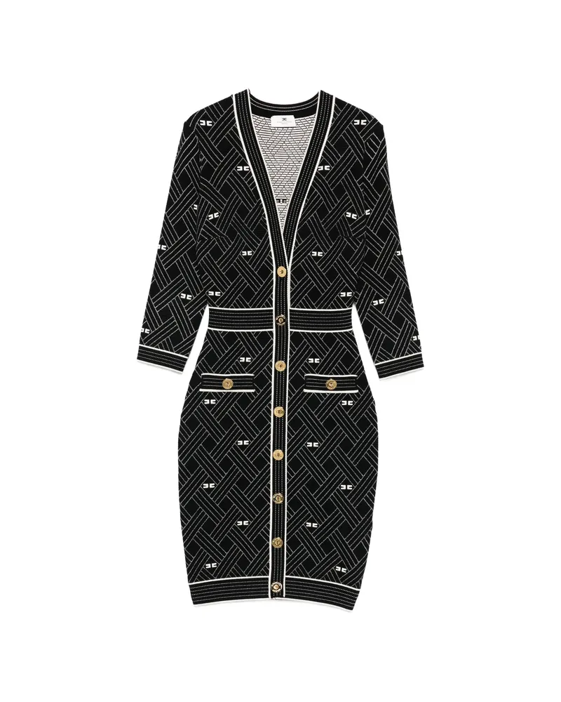 Elisabetta Franchi Button Patterned Dress Black