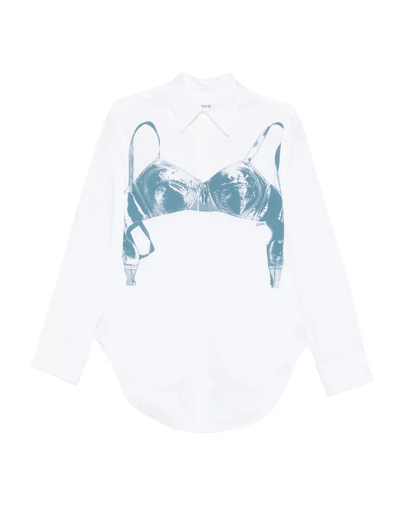 Jean Paul Gaultier Bra-print Cotton Shirt White