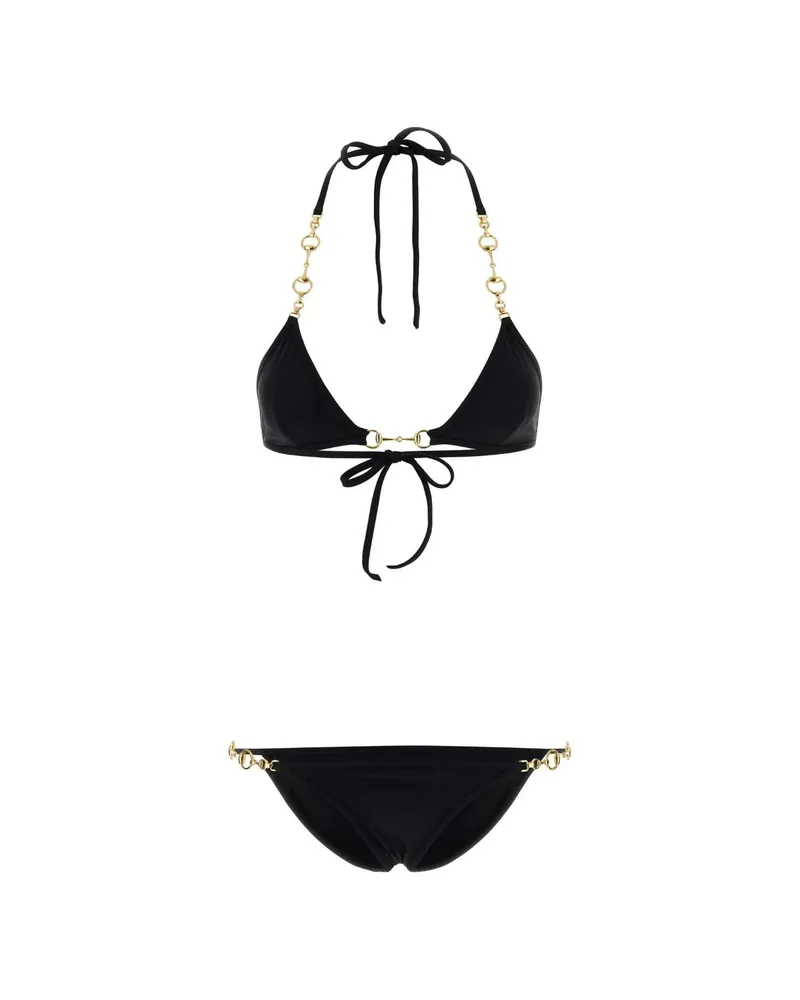Gucci Horsebit Chain-strap Bikini Black
