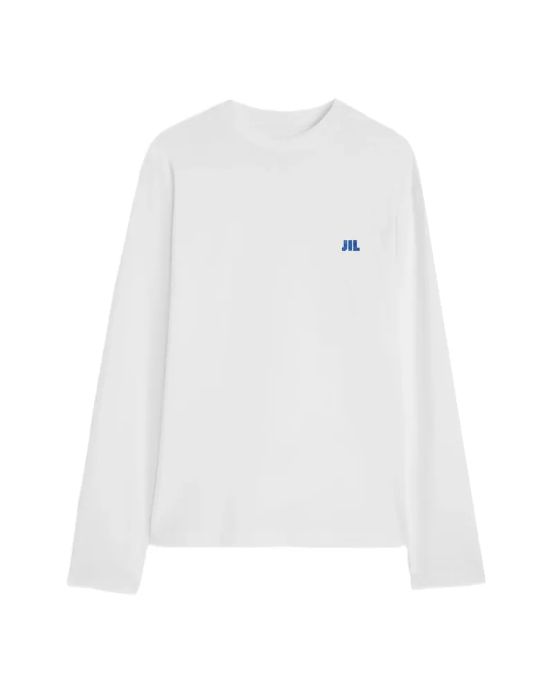 Jil Sander Logo-embroidered Long-sleeve T-shirt White