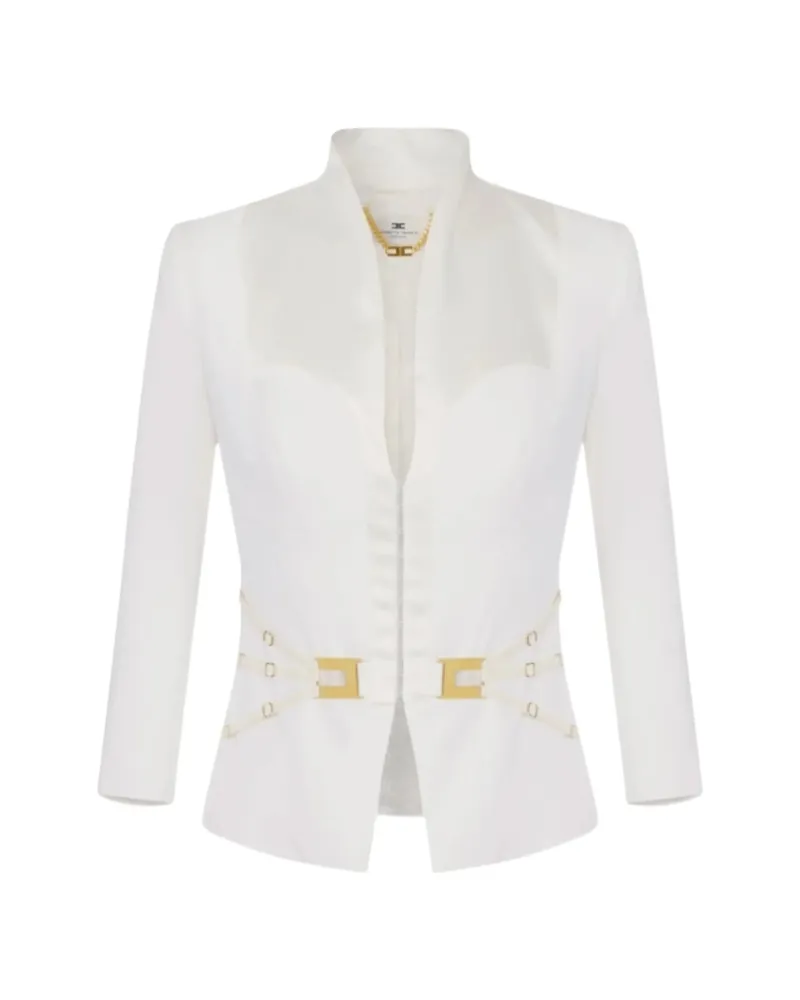 Elisabetta Franchi Gold-tone Hardware Blazer White
