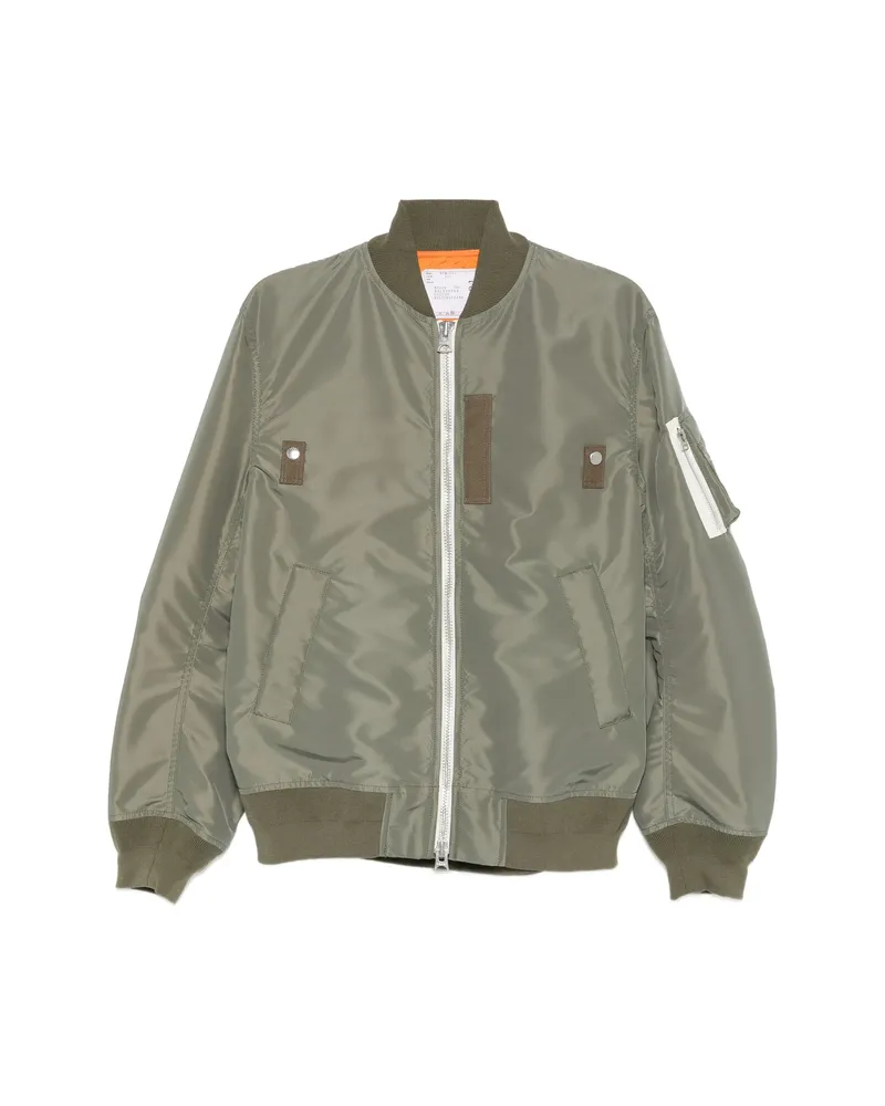Sacai Zip Bomber Jacket Green
