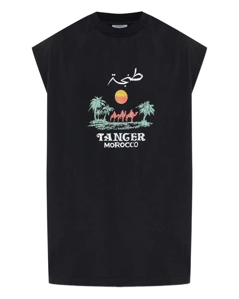 VETEMENTS Graphic Sleeveless T-shirt Black