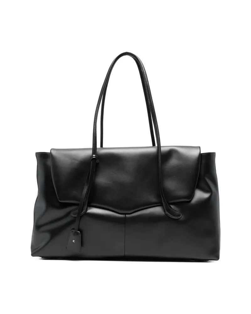 LOW CLASSIC Haricot Flap Tote Bag Black