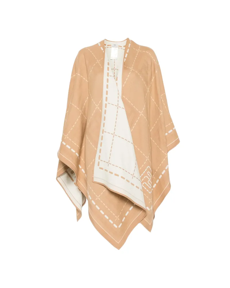 Fendi Patterned Cape Neutrals