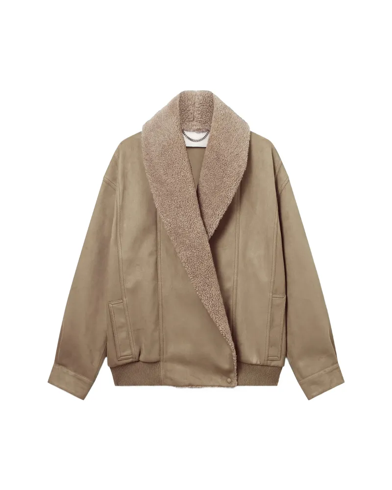 Stella McCartney Faux-shearling-trim Bomber Jacket Neutrals