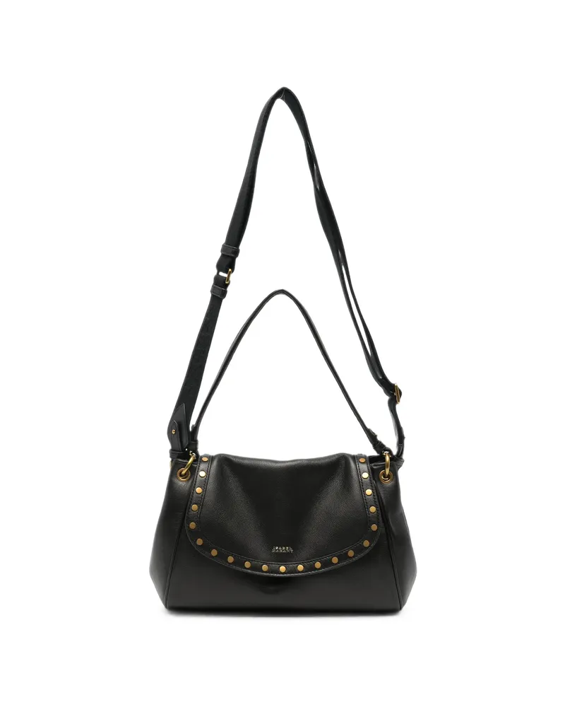 Isabel Marant Medium Chany Stud-embellished Leather Shoulder Bag Black