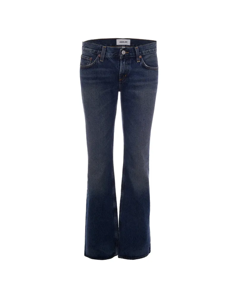 AGOLDE Faded-effect Flared-leg Jeans Blue