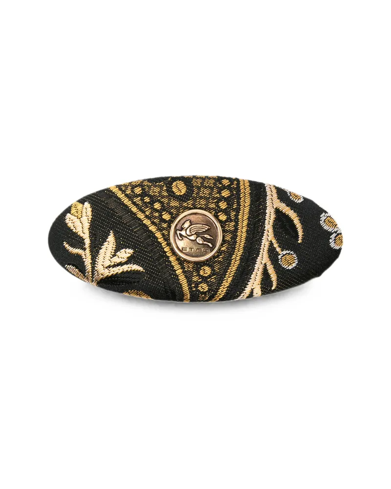 Etro Pegasus Jacquard-woven Hair Clip Black