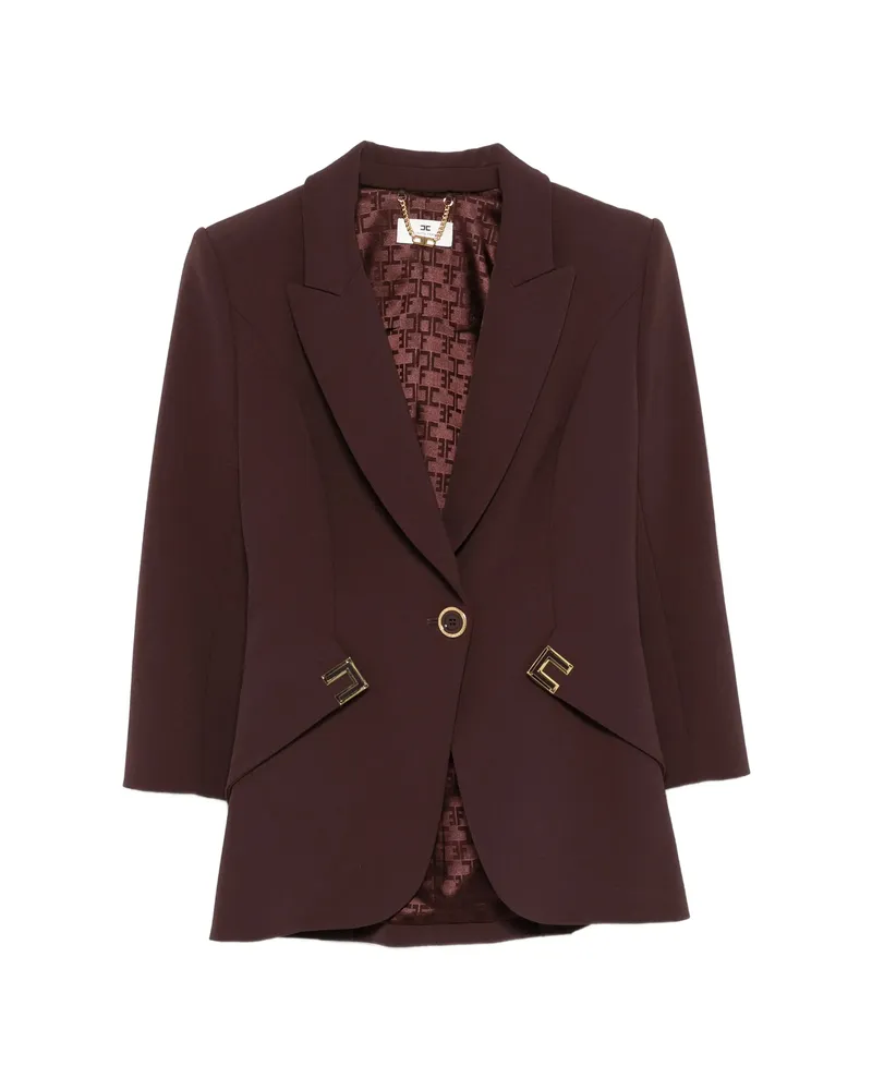 Elisabetta Franchi Crepe Blazer Brown