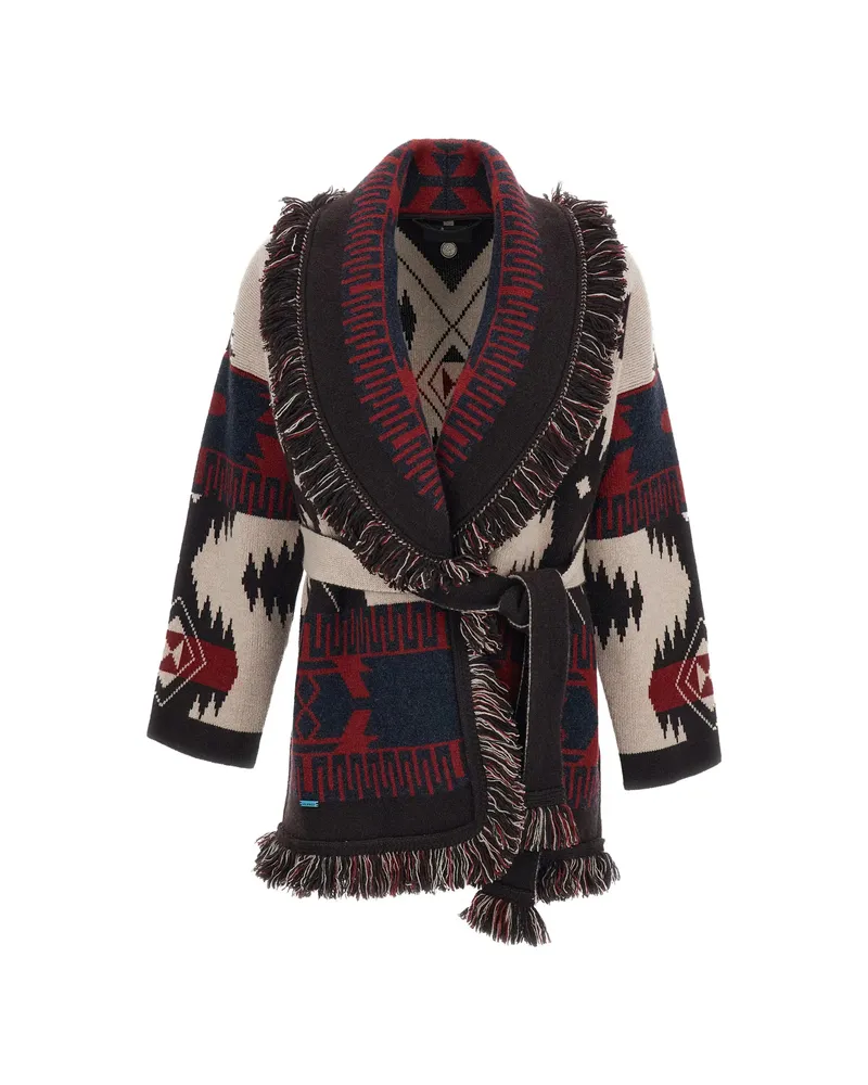 Alanui Icon Jacquard-knit Cardigan Black
