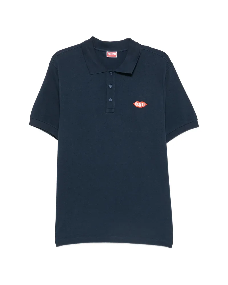 Kenzo Logo-patch Polo Shirt Blue