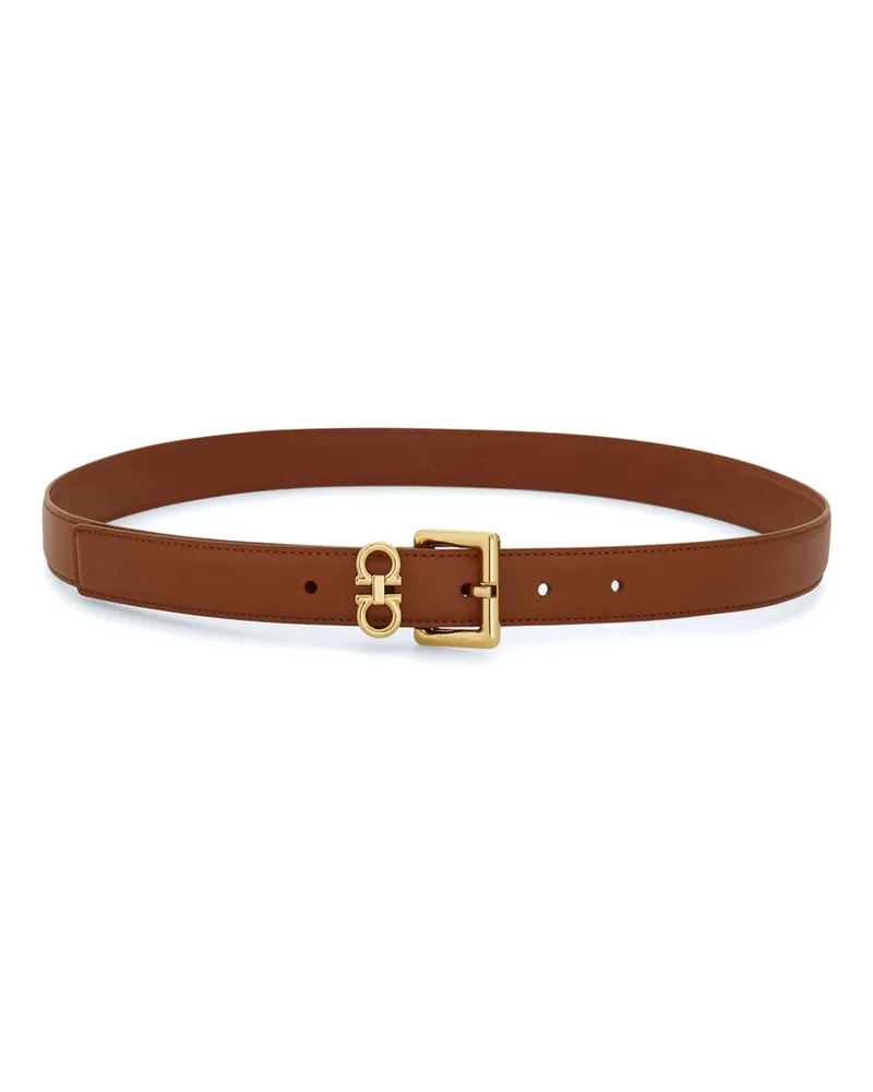 Ferragamo Gancini-plaque Belt Brown