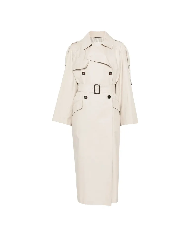 Max Mara Belted Double-breasted Coat Neutrals
