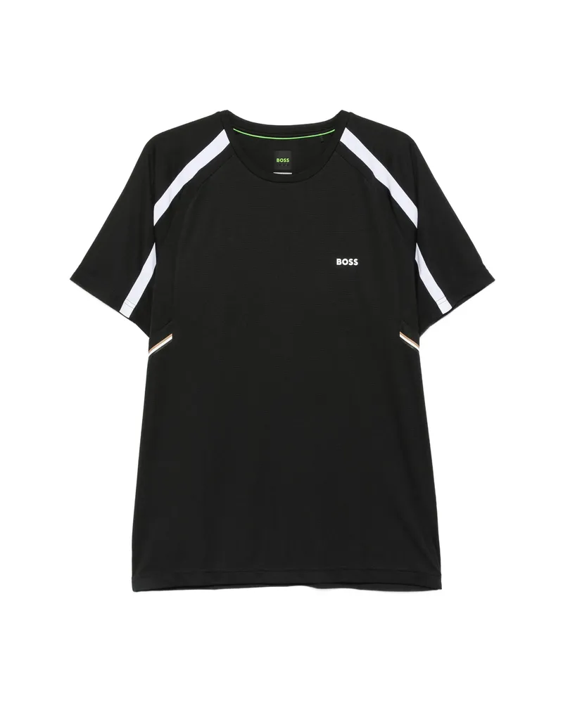HUGO BOSS Active Slim-fit T-shirt In Stretch Fabric With Contrast Inserts Black