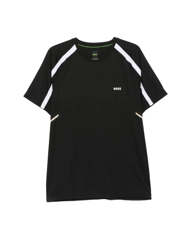 HUGO BOSS Logo-print Panelled T-shirt Black